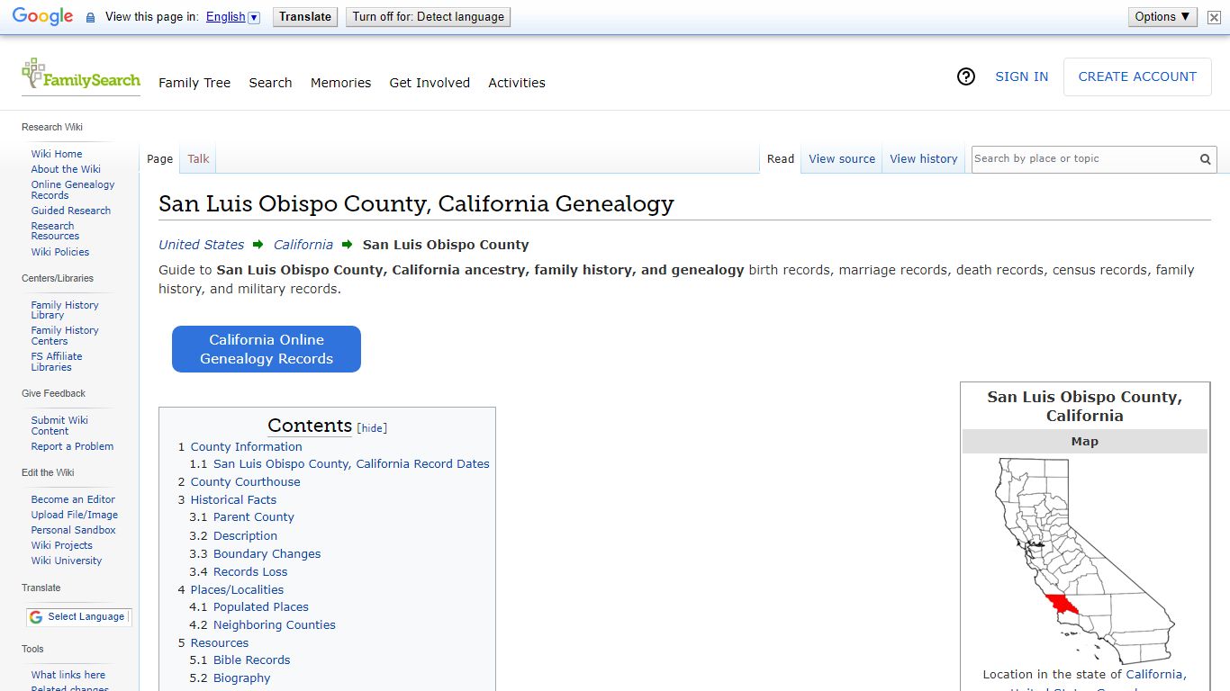 San Luis Obispo County, California Genealogy • FamilySearch